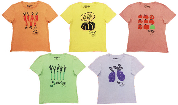 5種類の野菜を使ってＴシャツを制作した（写真提供：豊島）