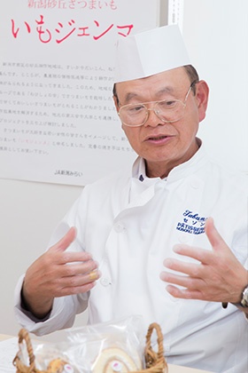 菓子舗「田文」、洋菓子「セゾン」を営むシェフ・パティシエで、にいがたの名工にもなっている田村昇さん(写真:佐藤久)
