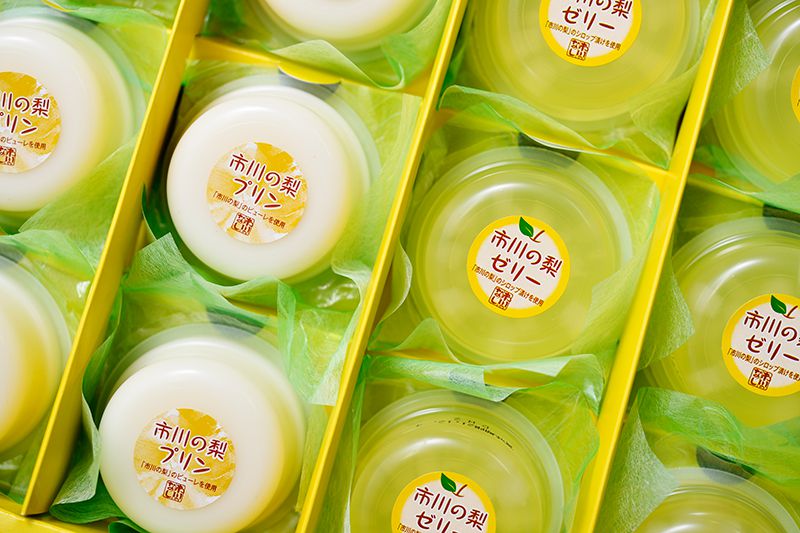 「市川のなし」を使用したプリン、ゼリーなどコラボレーション商品が続々と生まれ、生産者のモチベーションも高まっている