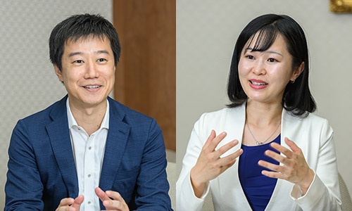 (左)大矢 雄亮氏 グロービス・コーポレート・エデュケーション コーポレート・ソリューション・チーム ディレクター (右)ピエ七海氏 同 シニアコンサルタント