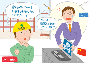 シーン2海外のプラントで活躍するタフブックをリモート管理
