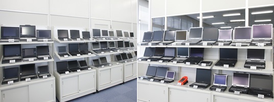 オペレーション対応時用にレッツノート・タフブック全機種が揃うサポートデスク