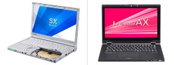 頑丈さはそのままに、さらなる薄さを追求したSX・AXシリーズ。写真は2013年秋冬モデルのレッツノートSX3(左)と2013年夏モデルのAX3(右)。