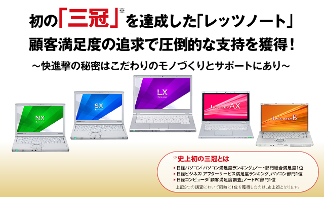 初の「三冠」を達成した「レッツノート」 顧客満足度の追求で圧倒的な支持を獲得!