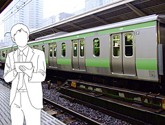 数分の空き時間に駅のホームでメールチェック。iPadなら楽勝だ。