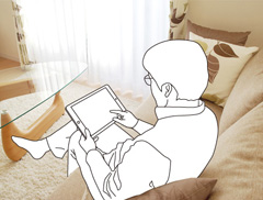 休日にのんびり情報収集。iPadがしっくりくる。