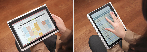 軽量なRZ4はタブレットスタイルの手持ち利用でも疲れにくい