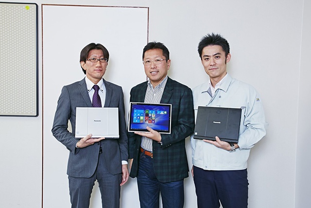 終始笑顔でインタビューに応じてくれた門間氏と西本氏。新型「レッツノートXZ6」にかける並々ならぬ想いが感じられた。