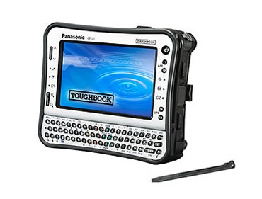 タフブックCF-U1 手のひらに載る小さなボディにWindows Vista/XPを搭載したウルトラモバイルPC。タフブックの名前を冠する以上、優れた耐落下・振動性能、防塵・防滴性能が実現されているのは言うまでもない。