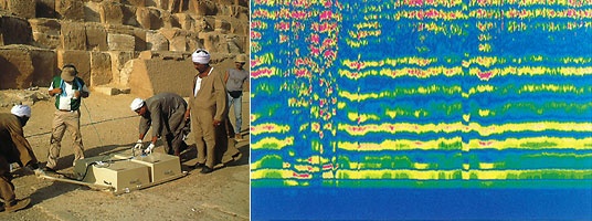 電磁波地中レーダーで、その存在の有無が考古学界で議論になっていた第2の太陽の船(夜の船)も発見した(写真は第1の太陽の船(昼の船))。