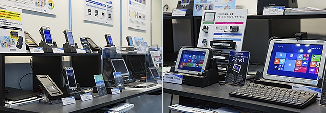 ブースには最新のタフパッド・タフブックシリーズが勢ぞろい