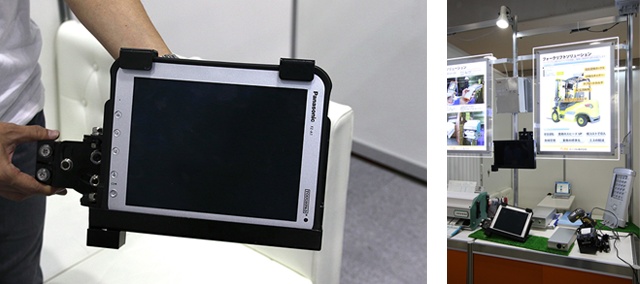 フォークリフトソリューションにも力を入れているイーソル株式会社様。振動に強いタブレットとしてタフパッドの認知度は高いという。という。